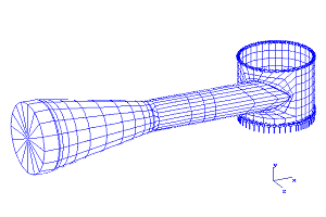 Lösung mit Finite Elemente Methode: tangentialer Stutzen 2